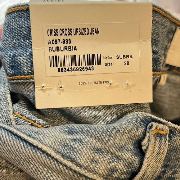 NWT Agolde Criss Cross Upsized Jean in Suburbia - Picture 10 of 12